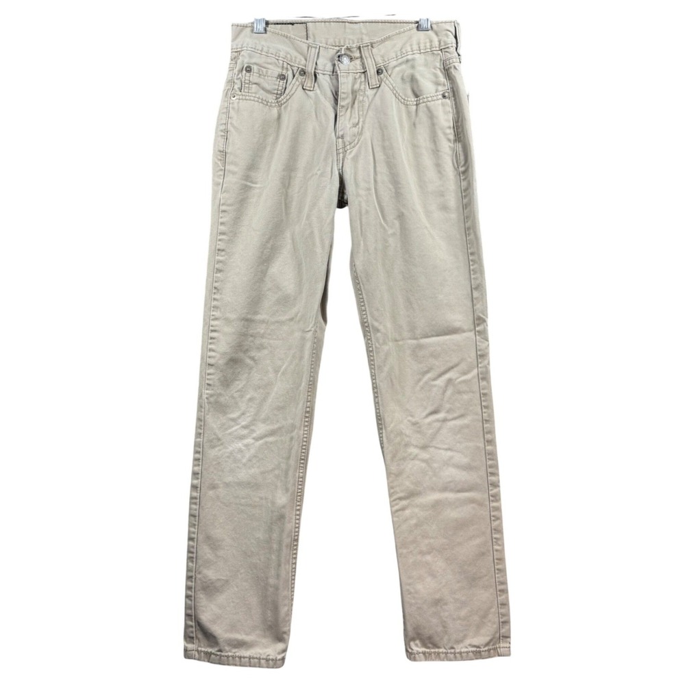 Levi's 514 Straight Fit Jeans Tan Khaki 100% Cotton Classic Pants Mens 26x30
